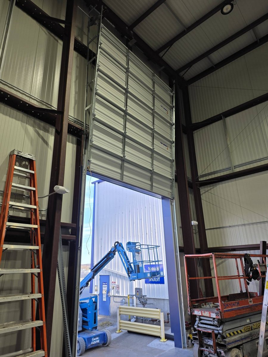 Large industrial overhead door completed installation Kansas City