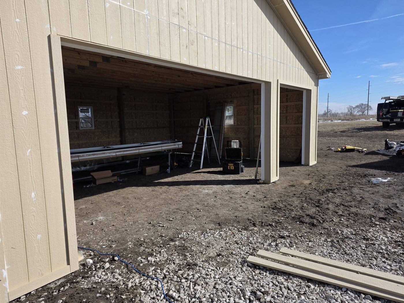 New garage build before the doors went in